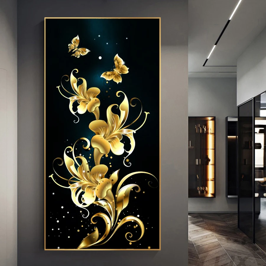 Diamond Painting 5D DIY Golden Rose Full Square/Round Diamonds Embroidery Flower Wall Decorations Craft Kit Diamant paint Art