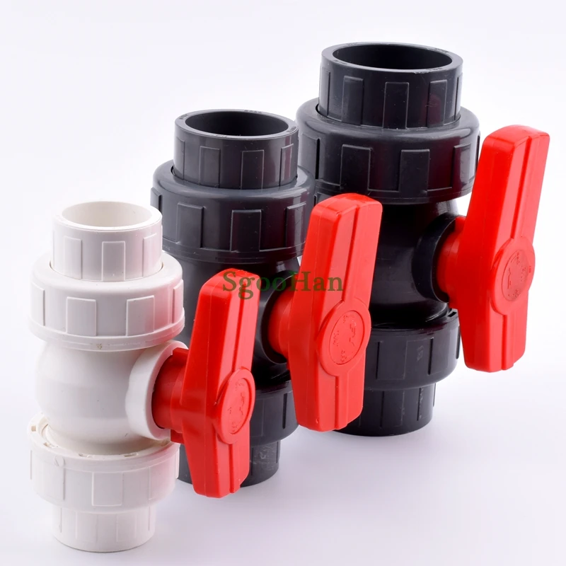 ID 20~110mm Big Size PVC Pipe Ball Valve Connector Irrigation System Watering Globe Valve Agriculture Garden Irrigation Fittings