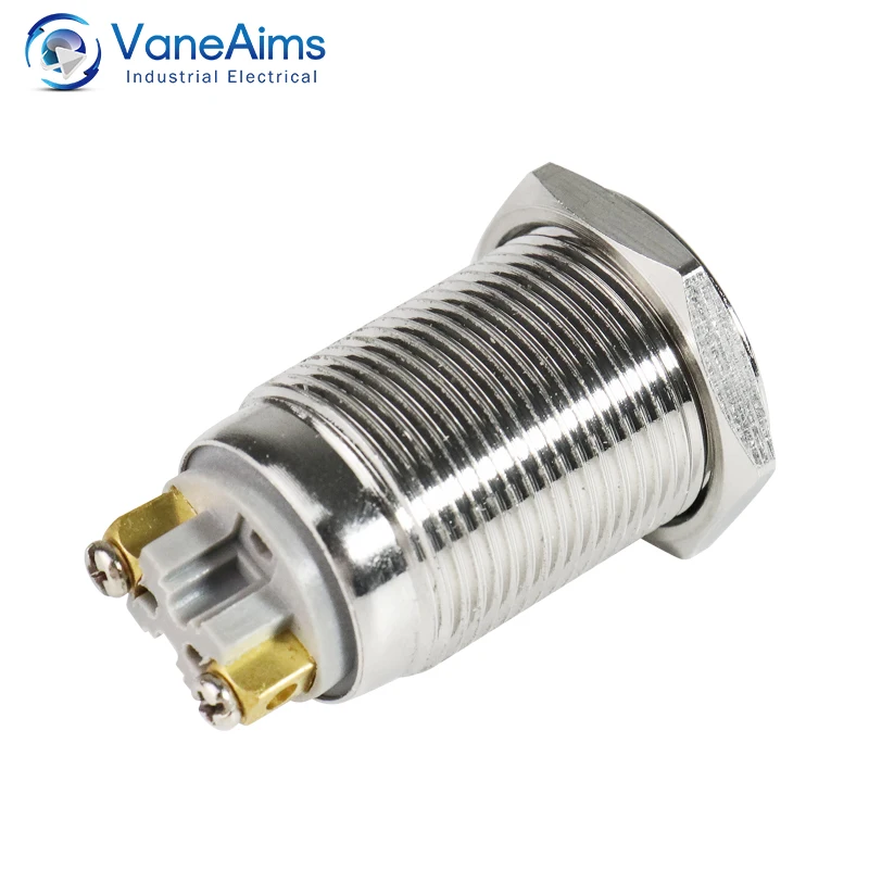 16mm Push Metal button screw fixed Momentary welding foot self-locking switch equipment modification accessories Latching