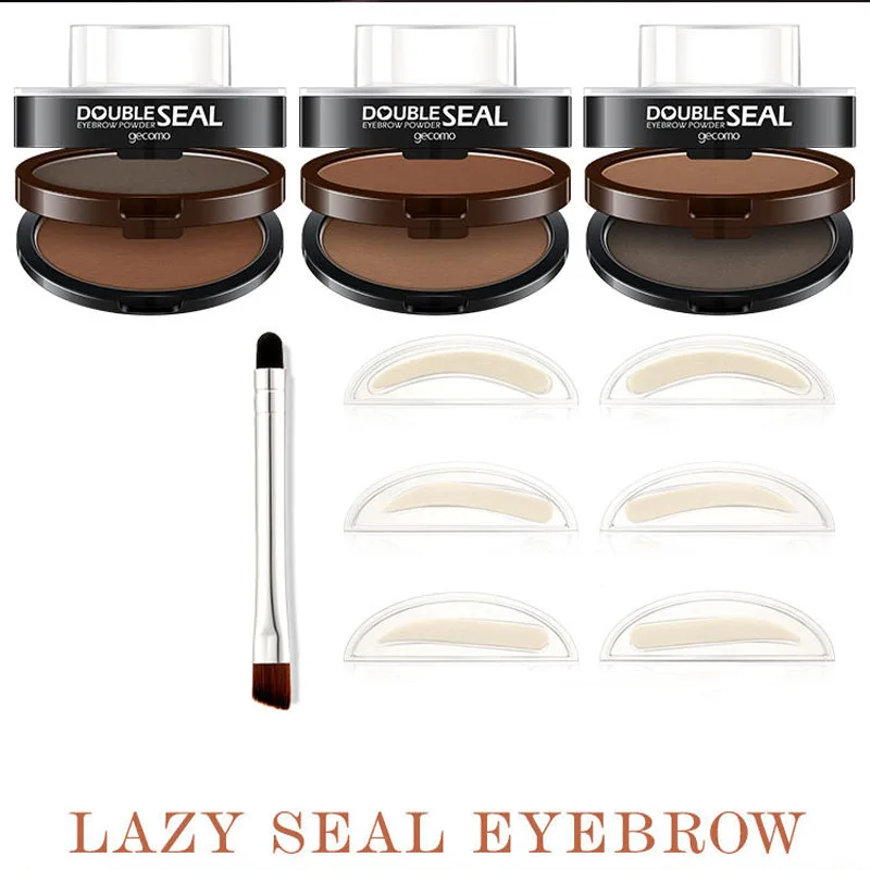 Kit Stamp sobrancelha ajustável, arco perfeito, sombra em pó paleta, Seal Eye Brow Enhancers, novo