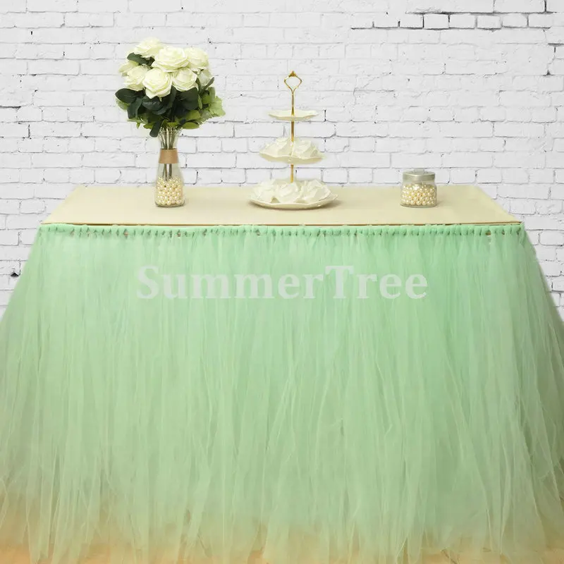 1 Meter X 80Cm Tulle Tafel Rok Wonderland Tafel Tutu Plint Bruiloft Verjaardag Baby Shower Partij Decoratie