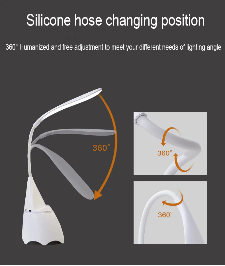 LED Desk Lamp Intelligent Dimming With Bluetooth Speaker LED Protection Desk Lamp Touch Switch USB Charging Desk Reading Lamp