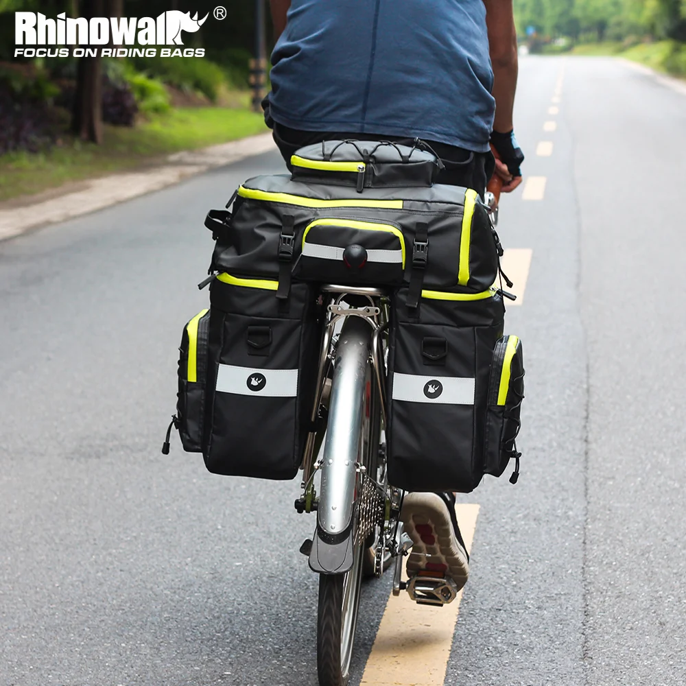 Rhinowalk Bicycle Bag 65L Bike Pannier Bag 3-In-1 Multi-Purpose Bike Fully Waterproof Rear Packbag Long Trip Bike Accessories