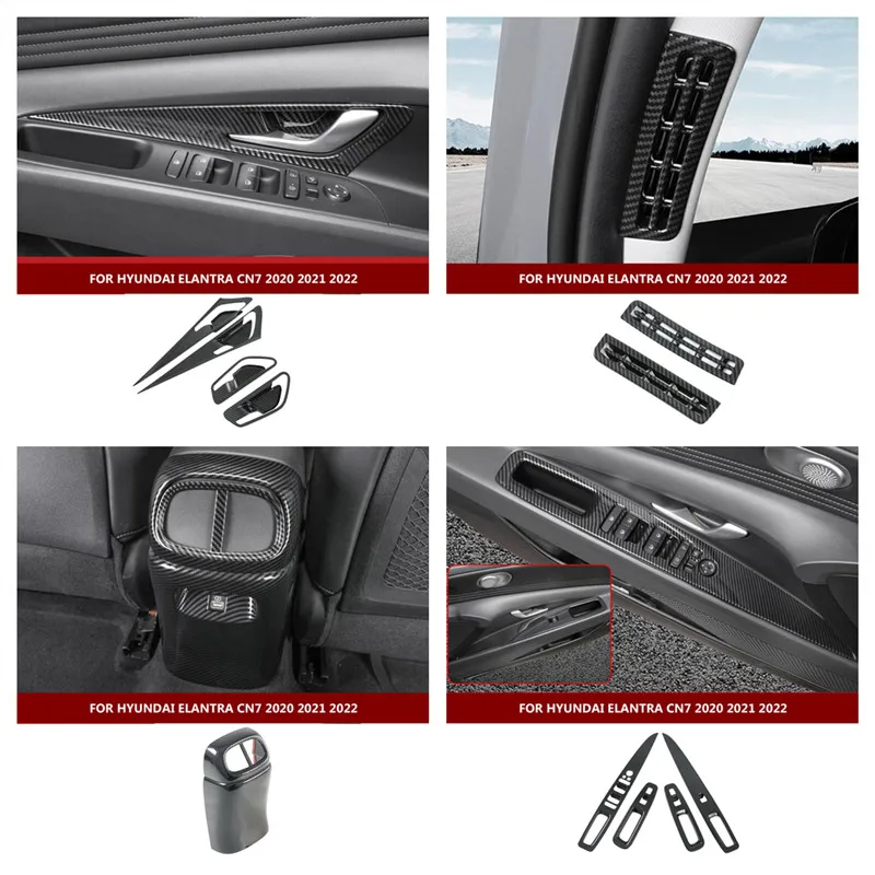 For Hyundai Elantra Avante 2021 2022 Car Styling Body Cover Stick Trim Door Inner Built Handle Inside Bowl Frame Lamp Parts