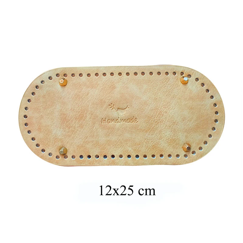 Knitting Crochet PU Leather Bag Oval Bottom Handle Straps Shaper Cushion Hand-Woven Bag Pad for Cross Body Making Women Girls