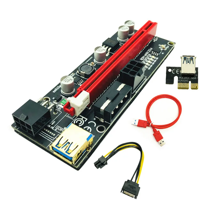 

6PCS PCIE Riser 009S Plus Video Card Extension Cable Adapter PCI Express Riser VER009S PCI-E X16 Riser Card for BTC Miner Mining