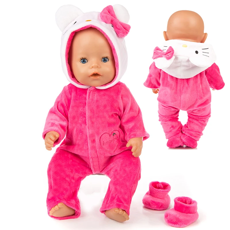 Warm Rompers Jumpsuits+Shoes Fit 17 inch Fit 43cm Baby New Born Doll Clothes