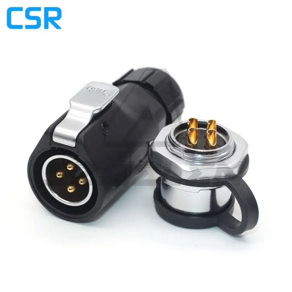 XHP20 , 4 Pin Waterproof Connector Male And Female, IP67  Cable Connector Plug & Socket