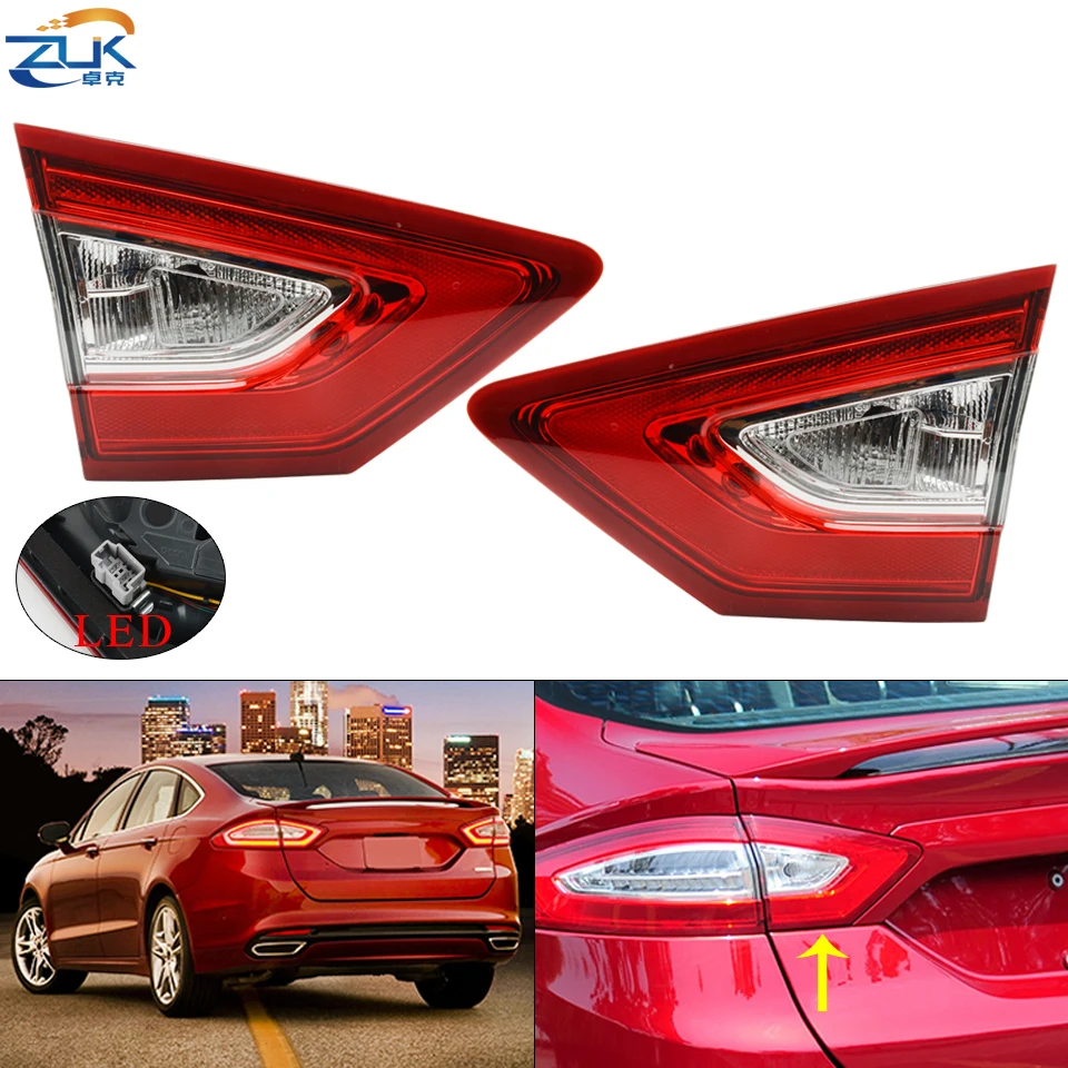 ZUK Car Rear Bumper Tail Lamp Tail Light For Ford Fusion Mondeo 2013 2014 2015 2016 High Configarution LED Type Taillight