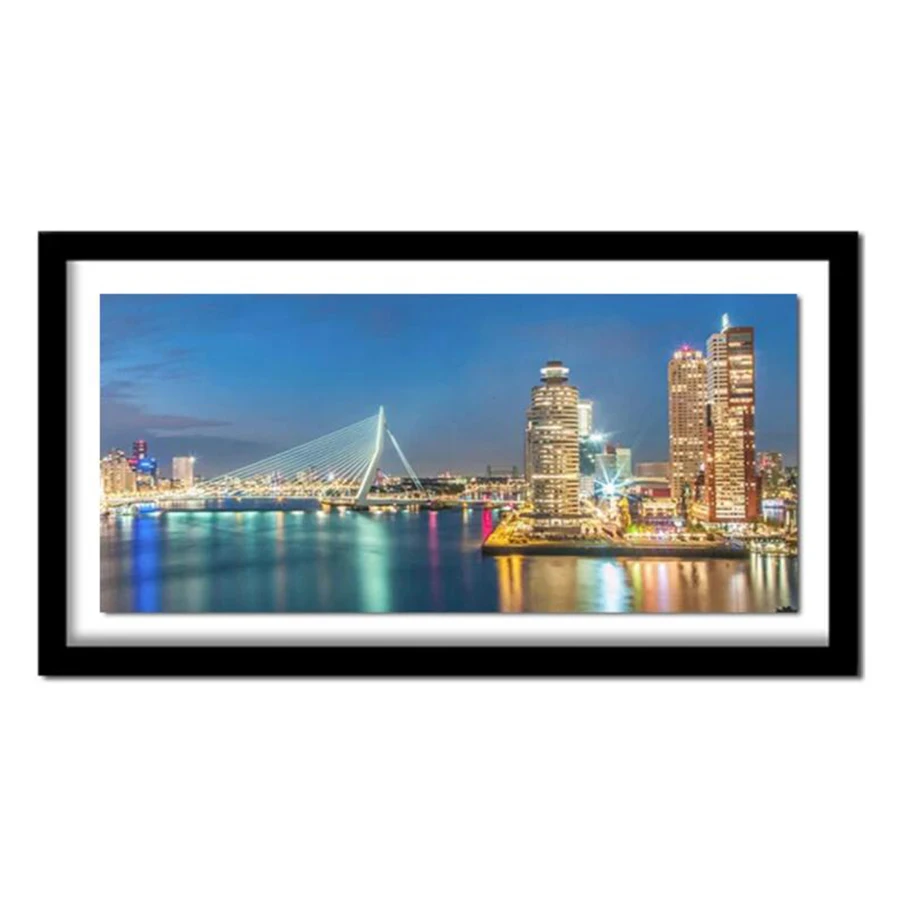 

Full 5d diy Diamond embroidery Rotterdam skyline diamond painting Cross Stitch Square drill round Rhinestone decor