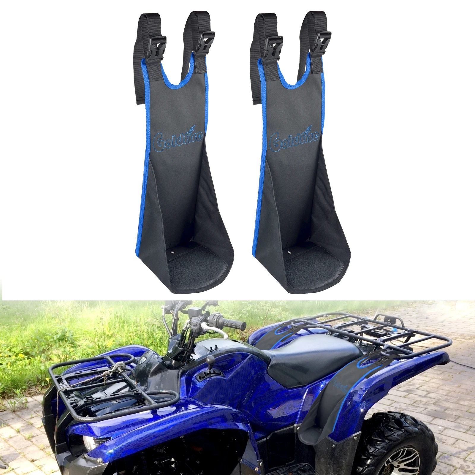 Goldfire ATV Rear Passenger Foot Pegs Universal Adjustable Foldable Heavy Duty 1680D Oxford Cloth Wear-resistant  Accessories