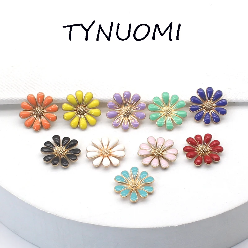 TYNUOMI 10 pz/lotto 17mm bottoni piatti in lega decorazione di nozze fai da te abbigliamento nero Scrapbooking artigianato accessori