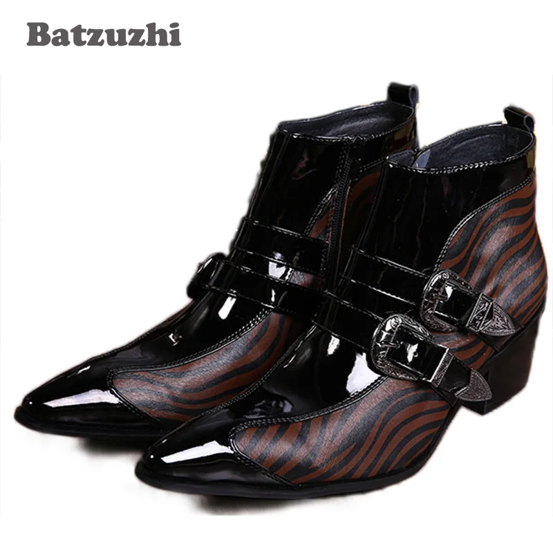 

Batzuzhi Rock British fashion black buckles man's shoes, Casual Boots, Man Leather Boots, Business personality leather shoes MEN