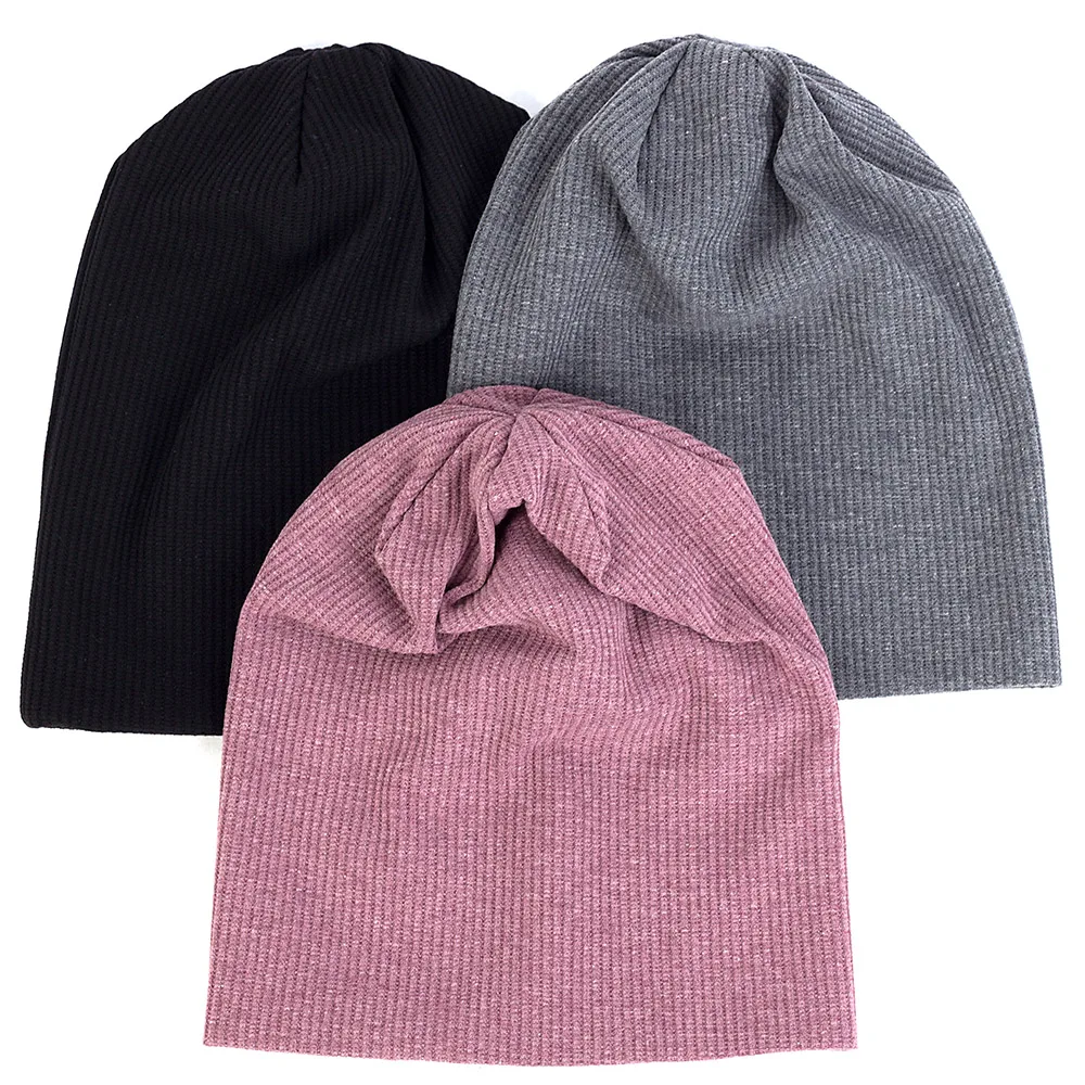 Geebro Casual Cotton Unisex Ribbed Beanies Caps For Women Men Autumn Winter slouch Skullies Hat Ladies Plain Hip Hop Hats