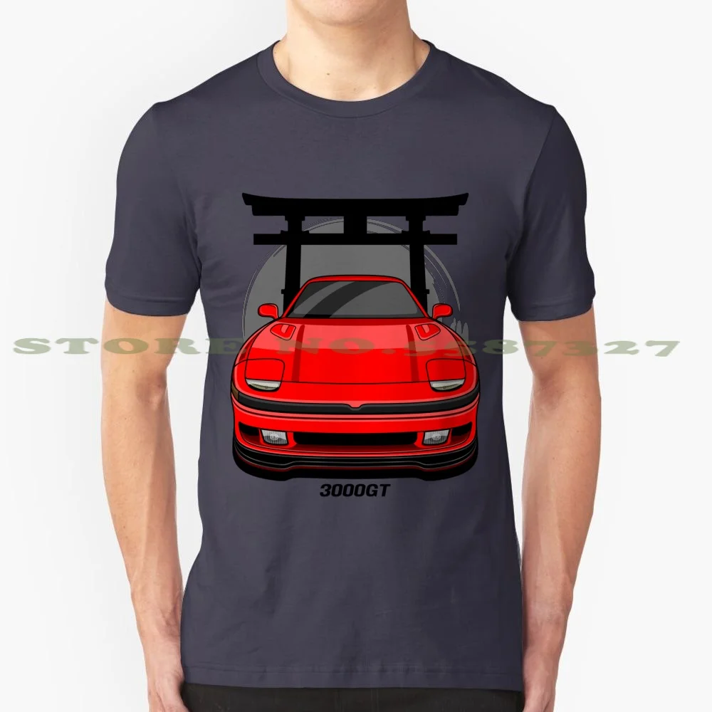 Red 3Kgt 100% Pure Cotton T-Shirt Stance Jdm 3000Gt Gto Dsm 4G63 6G72 Ralliart Lancer Evo Colt Galant Race Car Sport