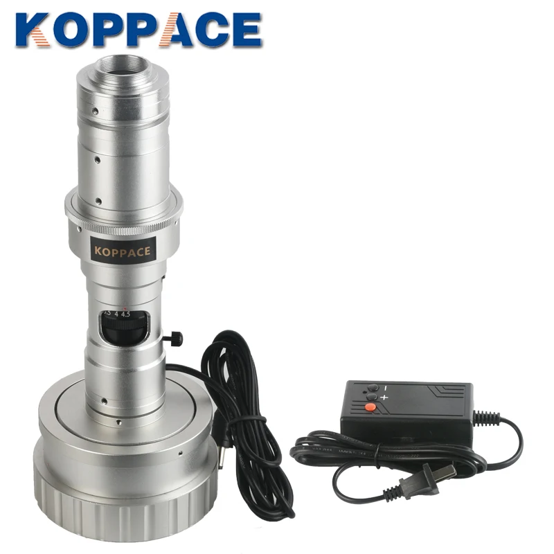 KOPPACE 23X-153X 3D Industrial Microscope Lens 360 Degrees Manual Rotation Lens Working Distance 20mm With Bracket