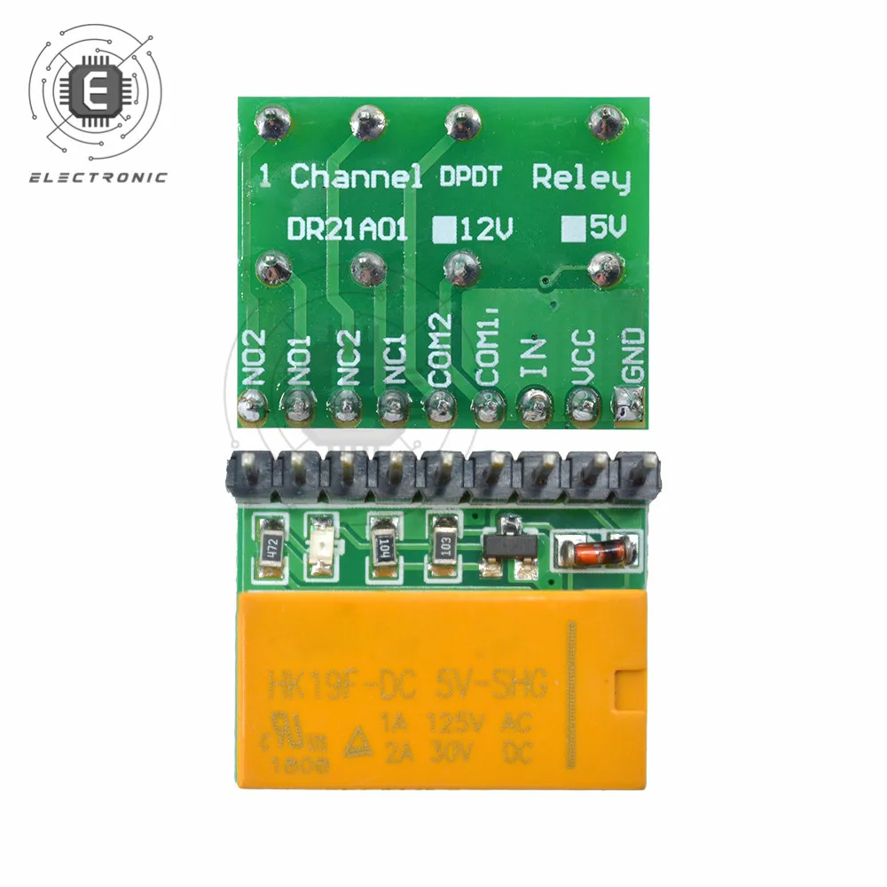 1PC Mini DC 5V 12V DPDT Double Pole Double Throw Relay Module Switch Board Signal Relay Electromagnetic Relay