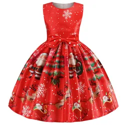 Baby Girls Christmas Dress Costume Princess Girl's New Year Party Dresses Children Kids Clothing Infantil Vestidos Red Clothes