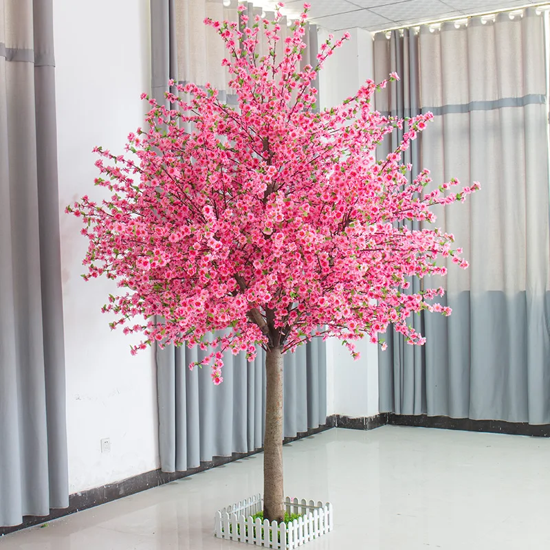 Beautiful Simulation Cherry Flower Tree 250CM Tall Peach Trees For Outdoor Indoor Home Garden Decoration Shooting Props