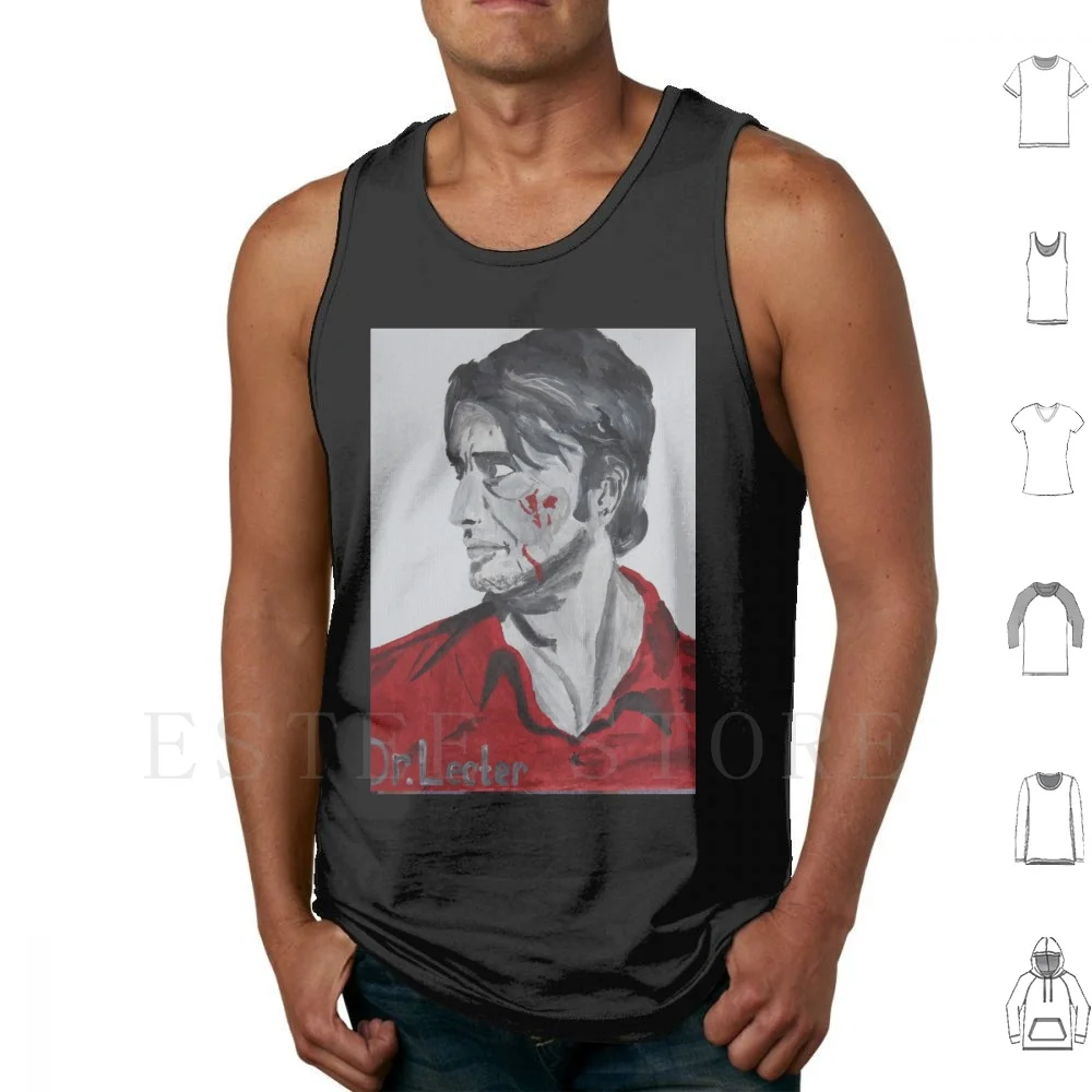 Dr. Lecter Psychopath Tank Tops Vest Cotton Hannibal Save Hannibal Dr Lecter Mads Mikkelsen Hannibal Lecter Serial Killer