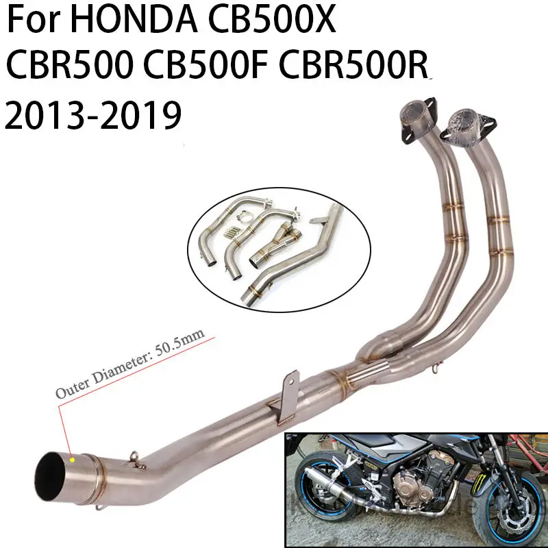 

For HONDA CB500X CBR500 CB500F CBR500R 2013-2019 Upgrade Modified Motorcycle Full Exhaust Middle Link Pipe Systems Tube