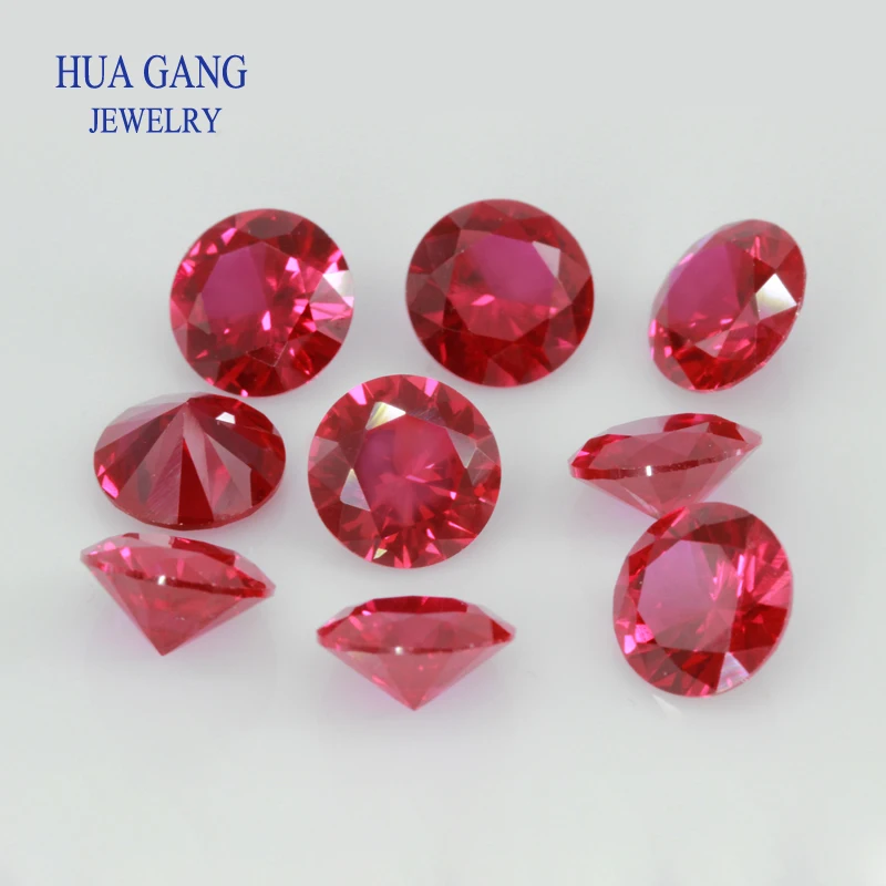 5# Red Ruby Stone Round Squar Spherical Reuleaux triangl Synthetic Corundum Gems Stone For jewelry Wholesale