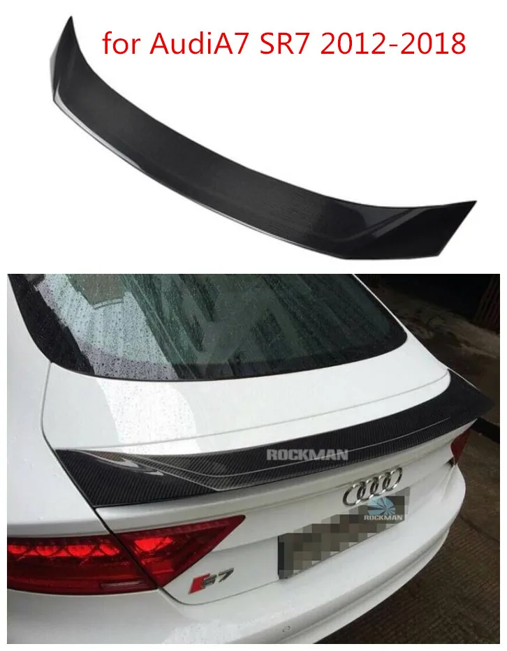 Carbon Fiber Car Rear Wing Trunk Lip Spoilers Fits For Audi A7 S7 RS7 Spoiler 2012-2018