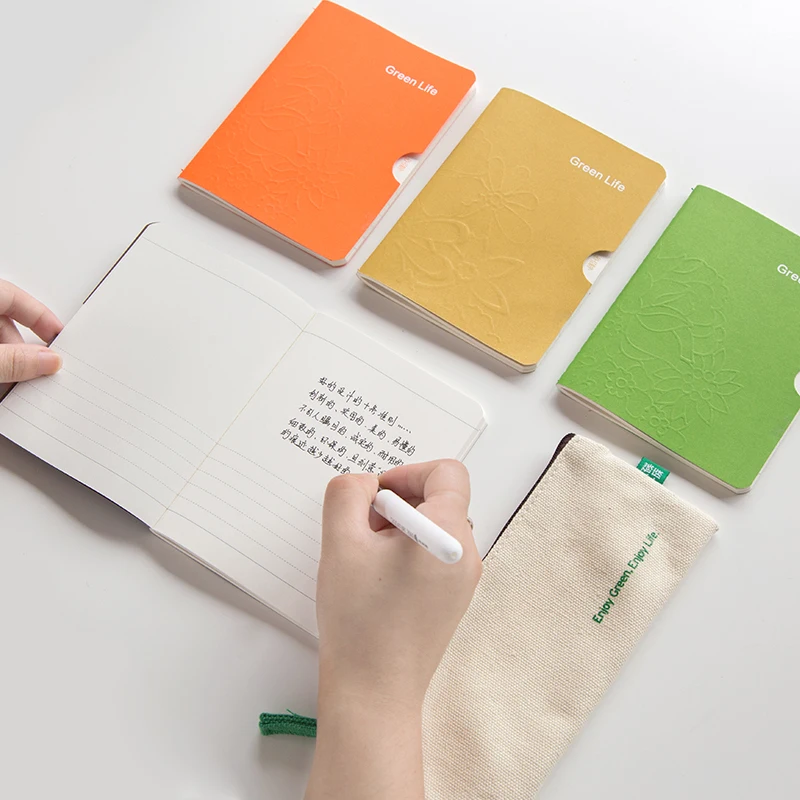 Kintrees-دفتر ملاحظات بخيط A6 ، أدوات مكتبية ، محب ، كوري ، إبداعي ، بسيط ، لون خالص ، للطلاب