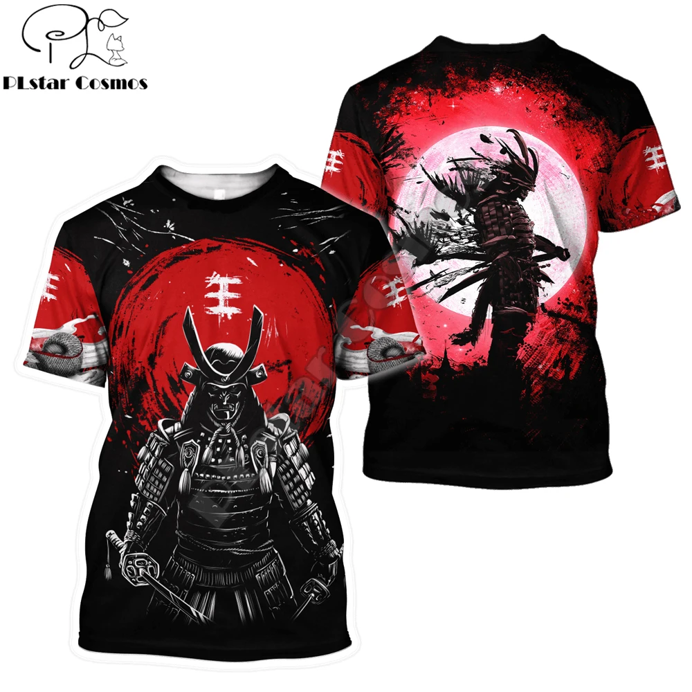 2022 Cool Summer T-shirt Oni Mask Samurai Tattoo 3D Printing Men Casual short Sleeve Tee shirts Unisex Street Tee Tops TX-56