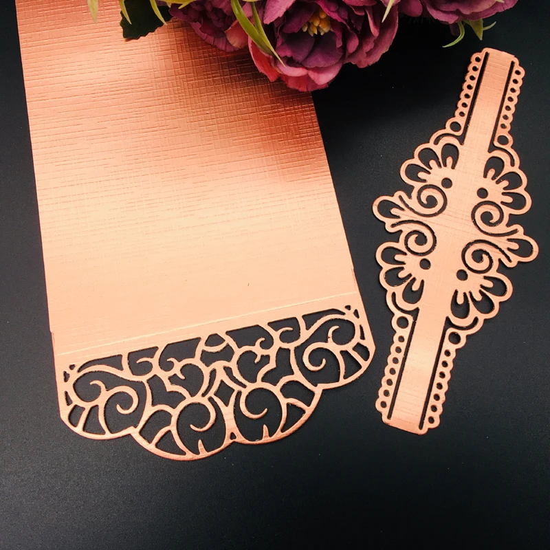 Alinacutle Metal Cutting Die Cut 2pc Vintage Lace Border Edge DIY Scrapbooking Paper Craft Handmade Card Punch Art Cut Dies