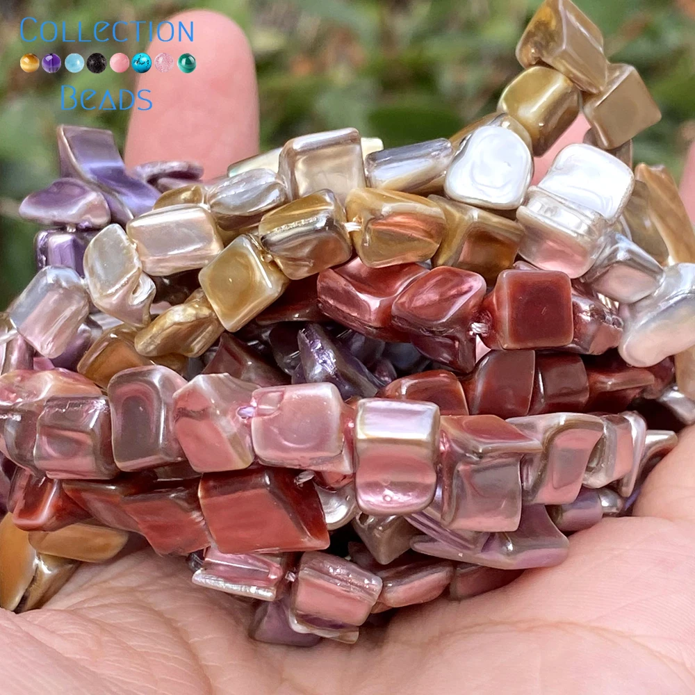 Natural Shell Beads 10mm Electroplating Colorful Mother Of Pearl Beads For Jewelry Making Handmade Diy Bracelet Accessories