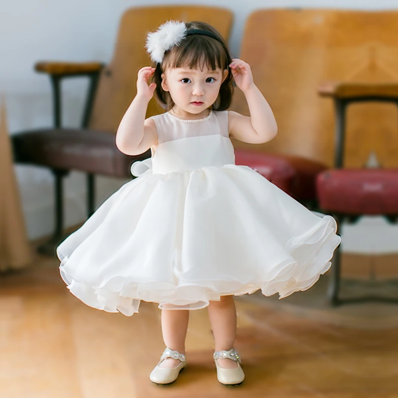 

Newborn Baptism Dress Baby Girl Dress Layered Tulle First Birthday Party Wear Toddler Infant Girl Christening Princess Gown