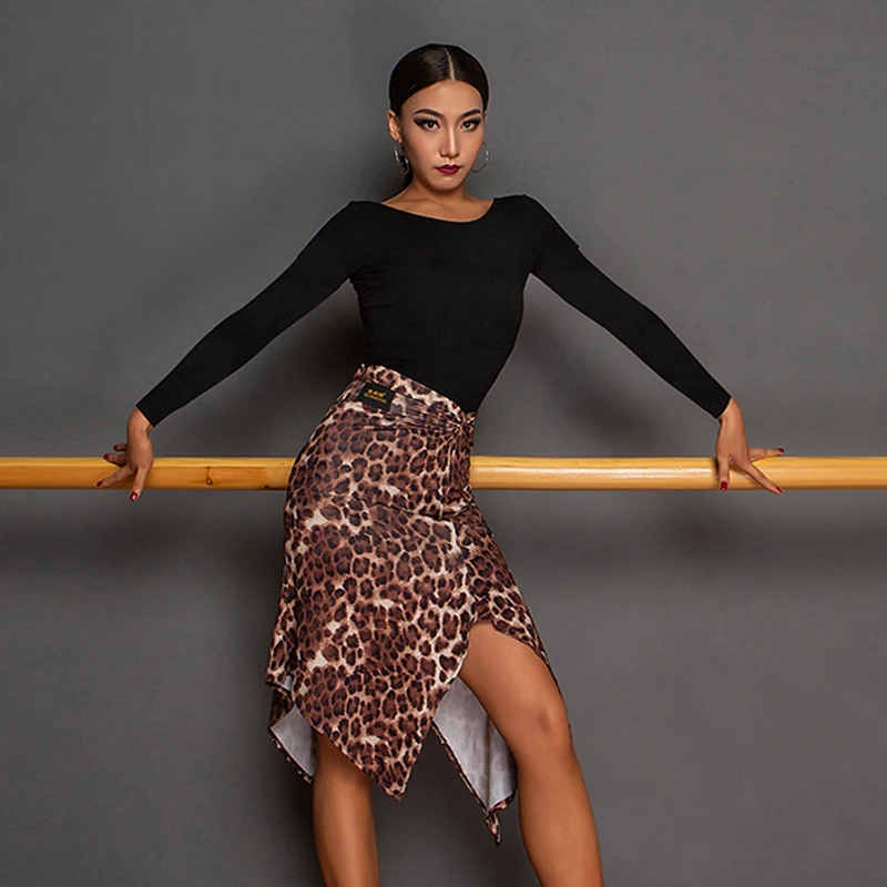 2024 Latin Dance Costume For Women Latin Dance Tops Irregular Split Skirt Adult Cha Cha Rumba Samba Performance Dancewear SL5326