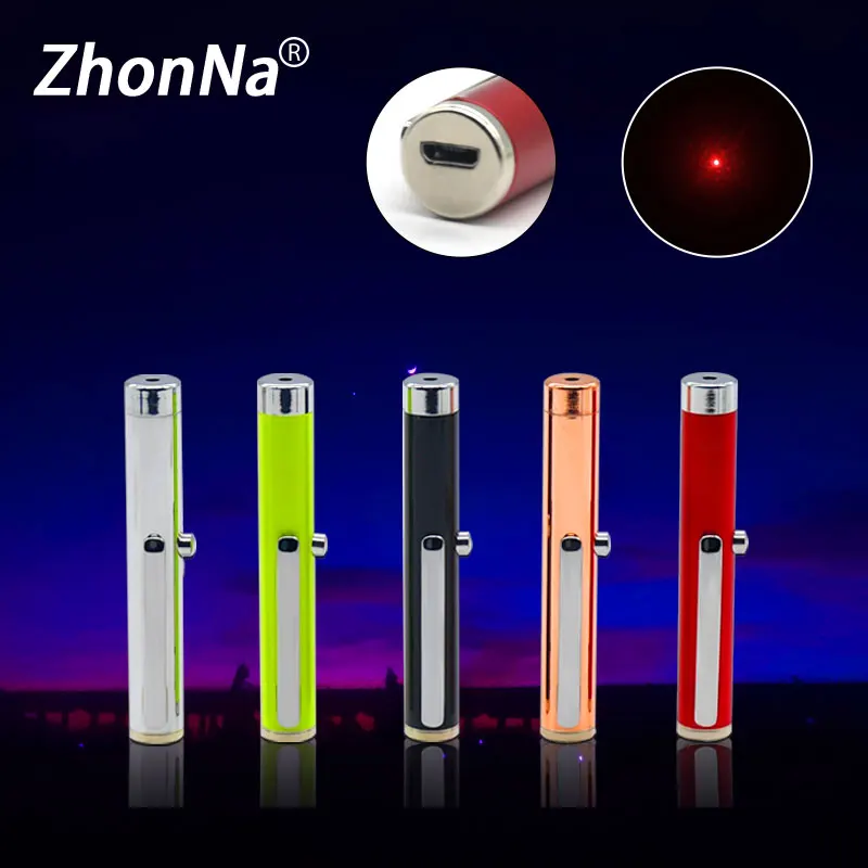 Red Single Point Laser Pointer Portable Laser Sight Rechargeable Hunting Accessories Cat Toy Metal Material Stylus For Teaching