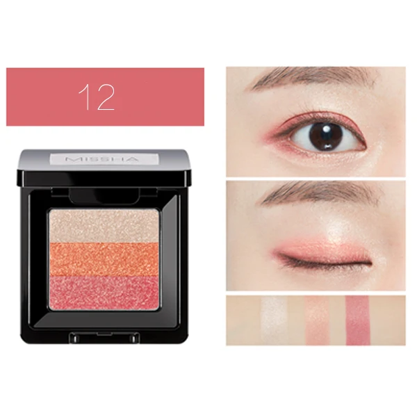 MISSHA Triple Shadow 12 Color Matte Shimmer Eyeshadow Palette Glitter Pigment Highlighter Beauty Glazed EyeShadow KoreaCosmetics