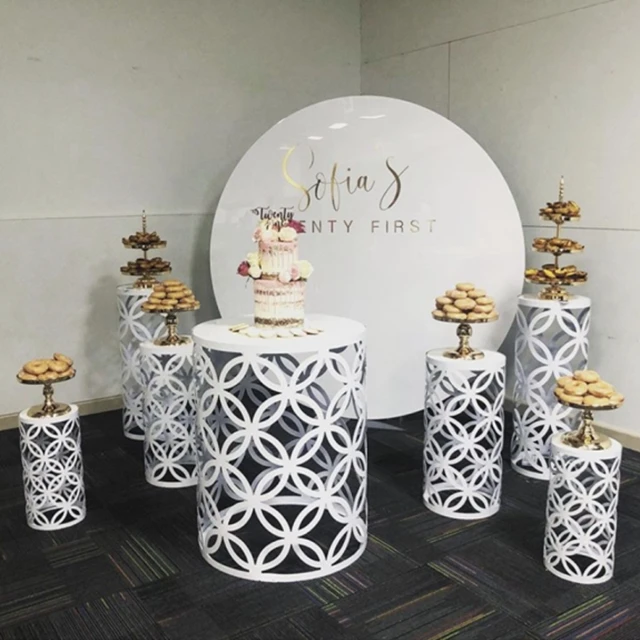 

No big circle including) 7pcs/set)Good quality Iron White Backdrop Wedding Display Stand qq272