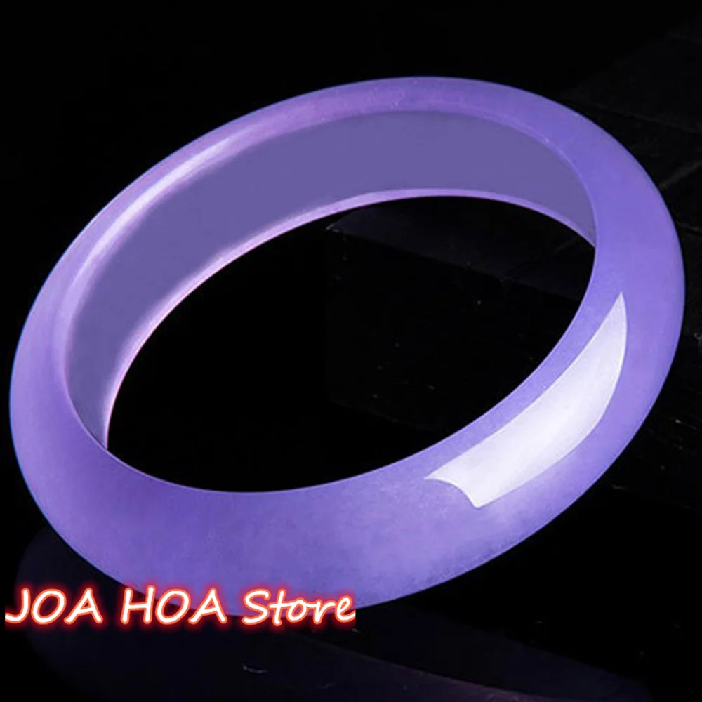 

Natural Gebi Hetian Quartzite Jade Bracelet Ice Transparent Violet Bangle Female Purple Hibiscus Handring Jewelry