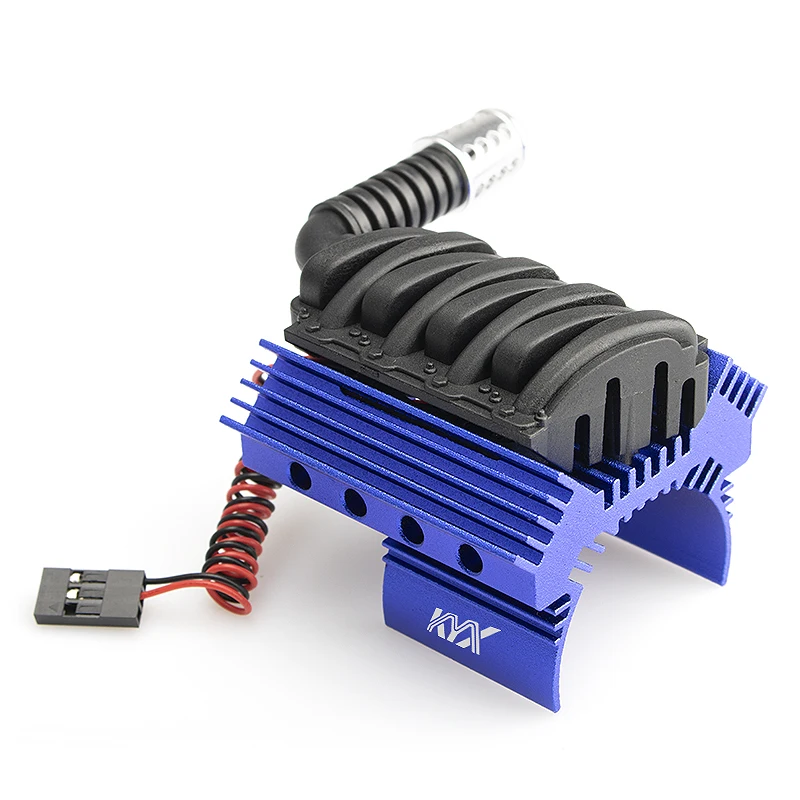 

KYX Racing Alloy Heatsink w/ Cooling Fan for 1/10 RC Crawler Car Axial SCX10 II 90046 Traxxas TRX-4 TRX4 540 550 Size Motor Blue