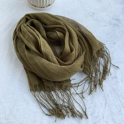 solid color linen scarf for women  women turban  hijab scarf