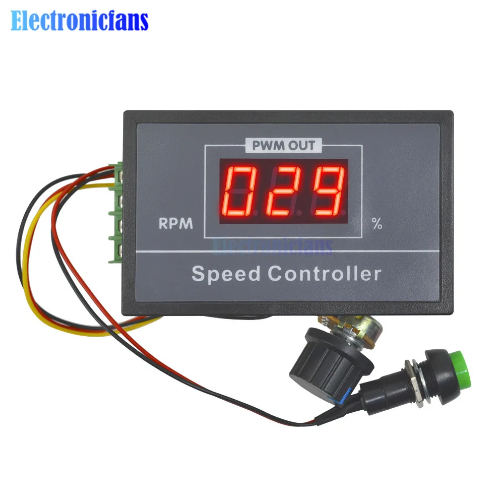 30A PWM-Motorgeschwindigkeitsregler 6V 12V 24V 48V DC LED-Digitalanzeige 0-100% Einstellbarer Spannungsregler mit Potentiometer-Schalter – Detail 8