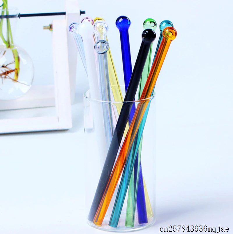 100 Pcs Reusable Glass Straws Party Drinking Straws Colorful Thick Straws for Milkshake Frozen Household Drinks