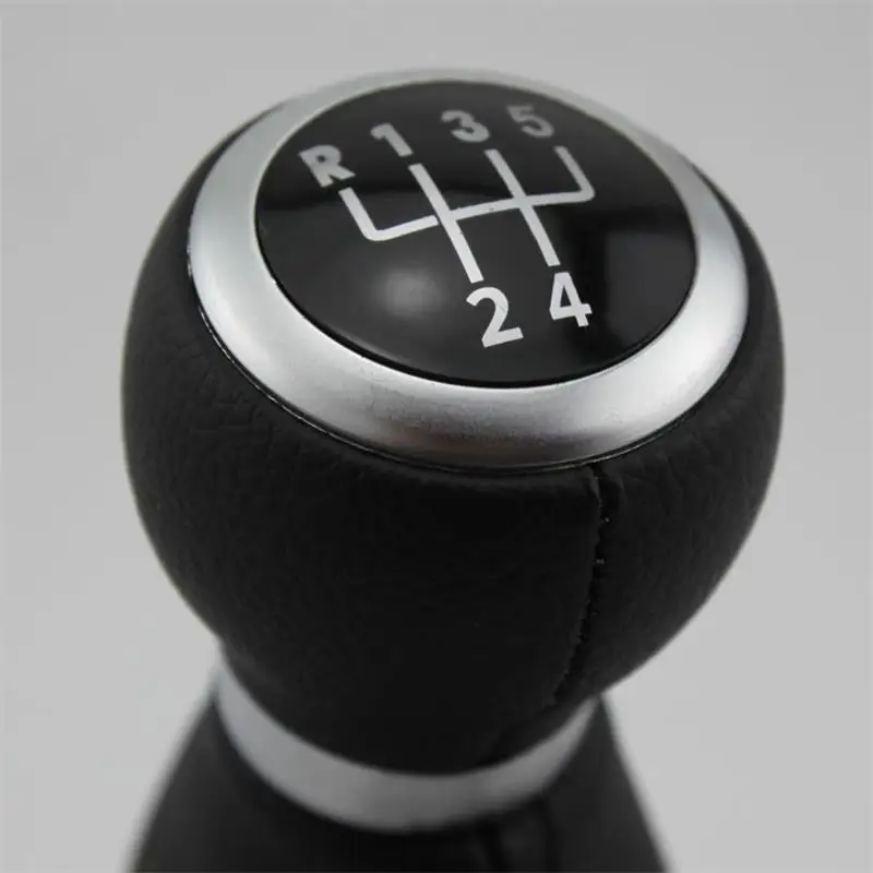 For VW Passat B6 2006 2007 2008 2009 2010 2011 Car-styling 5 Speed Gear Stick Shift Knob With Leather Gaiter Boot Chromed Trim