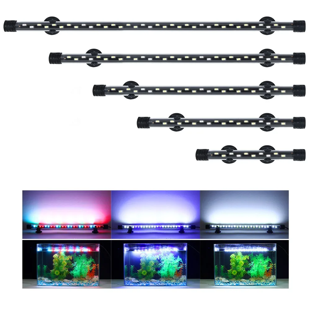 Acquario luce impermeabile LED Fish Tank Light lampada subacquea acquari Decor illuminazione lampada per piante 58CM 220V 110V EU 5730 Chip