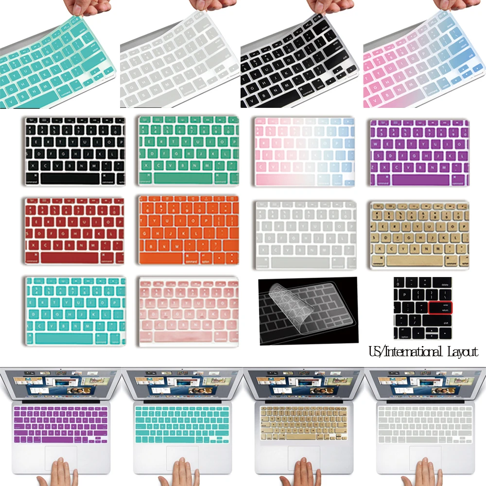 

Silicone Protecter Film for Apple Macbook 12" A1534/Pro 13" A1708 Laptop Keyboard Cover Skin Protector Multicolor Keyboard Cover