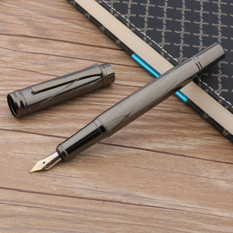 

Luxury High Quality 878 Fountain Pen Copper Gun Gray Classic Elegante INK Stationery Office School Supplies