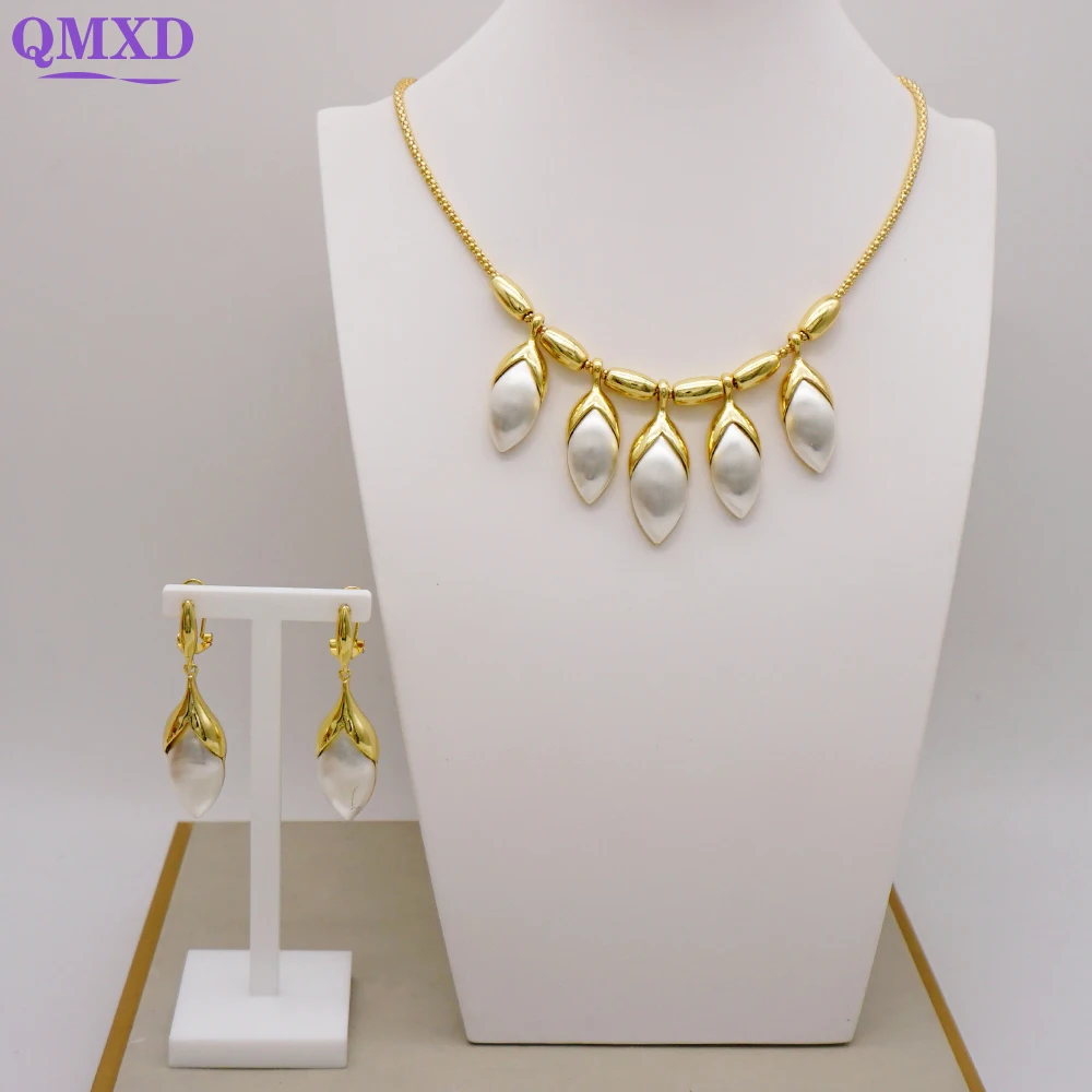 

High-End luxury Gold Color Jewelry Sets Costume Jewelry Set Dubai Fashion Charm Neckace For Women Indian Wedding Party Gift