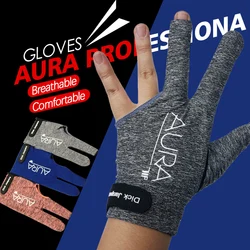 Gants de billard avec queue de billard professionnelle AURA moufles à trois doigts accessoires de billard confortables pour les gauchers et les droitiers 2019