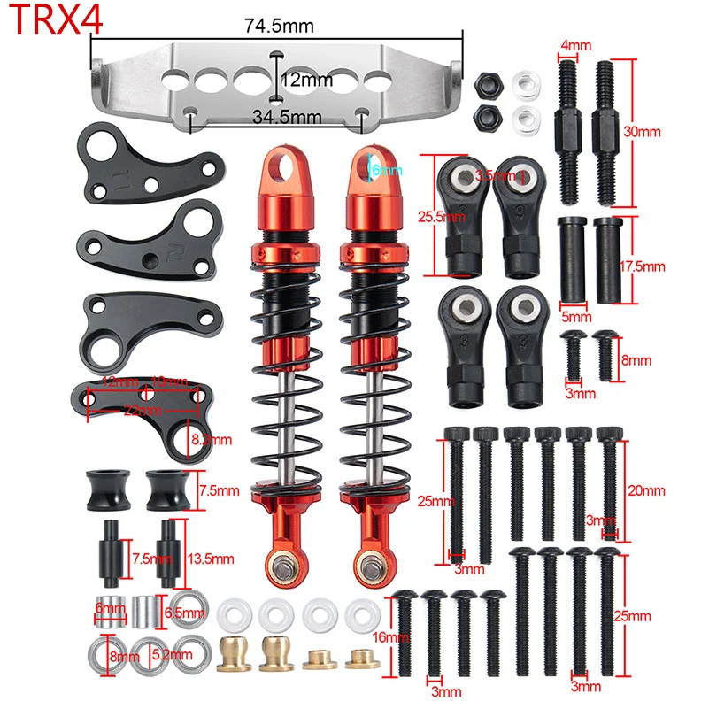 AXSPEED RC Auto Cantilever Suspension Shock Kit für 1/10 RC Crawler Axial SCX10 90047 90046 TRX4 4WD Upgrade Teile – Detail 2