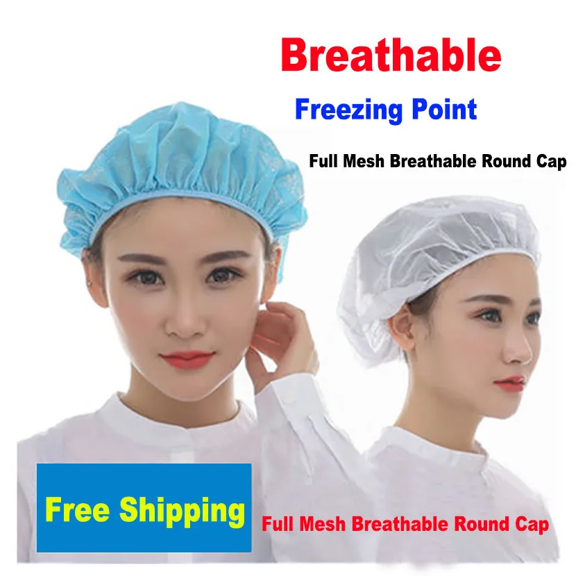 Thick Non-Woven Disposable Caps Breathable Anti-Dust Round Hat With Elastic Cord Keep Hair Clean For Cosmetics Kitchen Cooking​