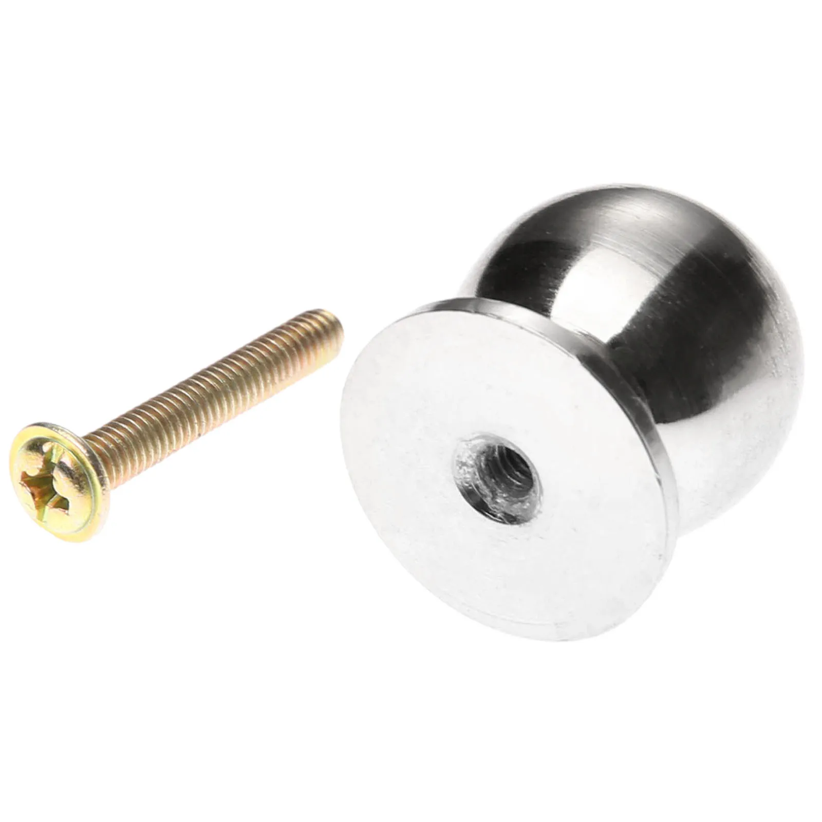 Modern Round Ball Knob Aluminium alloy Matt Furniture Pull Handle Wardrobe Door Drawer Cabinet Durable Useful Screw Grey Silver